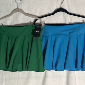 Under Armour Womens Motion Skort Skirt Set of 2, Blue/Green, Size 2XL, (NWT)